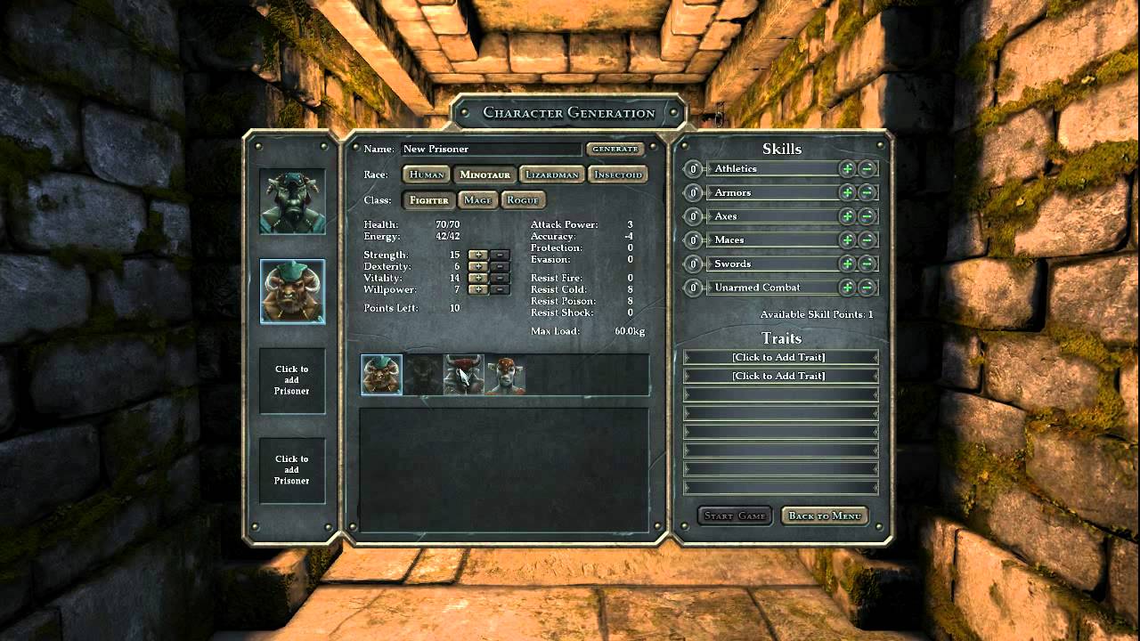 Legend of Grimrock - Character Creation