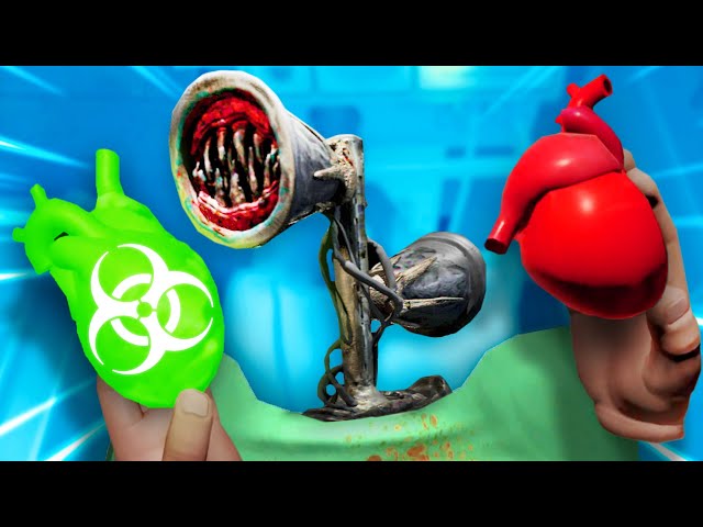 RIPPING OUT SIREN HEAD'S TOXIC HEART to TURN HIM GOOD!!?! (Surgeon Simulator VR)