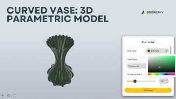 Curved Vase: 3D Parametric Model/ BeeGraphy 3D Configurator/ 3D Model Marketplace