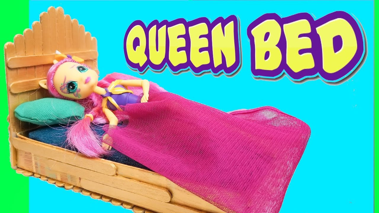 Barbie Bedroom Makeover DIY Miniature Dollhouse Room Bed by Devlin