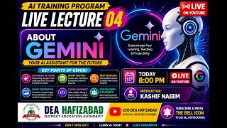 Introduction to Google Gemini AI for Teachers | Live Training | DEA Hafizabad