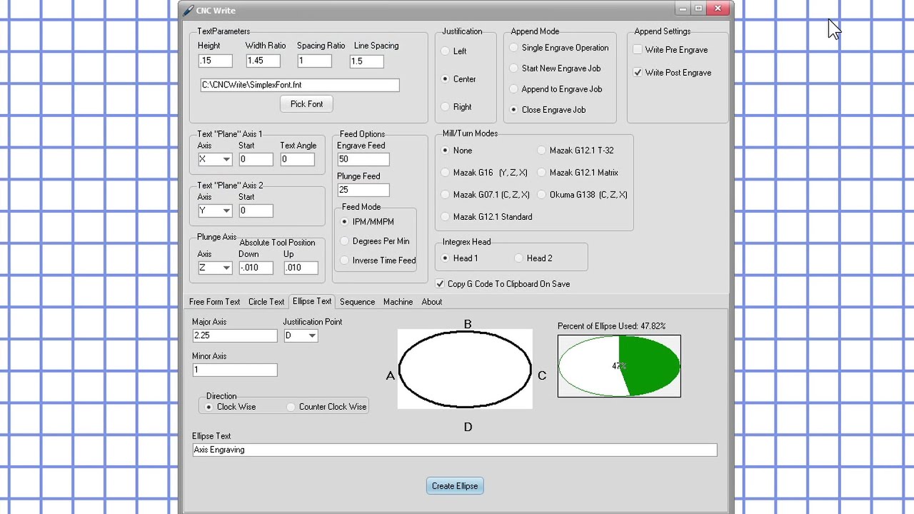 CNC Write Append Modes and Settings