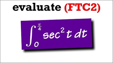 Integral of sec^2(t) from 0 to pi/4