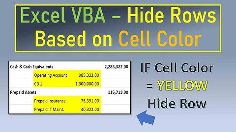Excel VBA Hide Rows Based on Cell Color