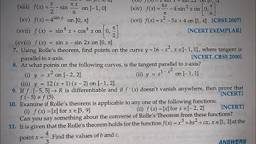 EX 15.1  Q 3(xiii to xviii) to 11 ROLLES AND MEAN VALUE THEOREM SOLUTIONS OF RD SHARMA FOR CLASS 12