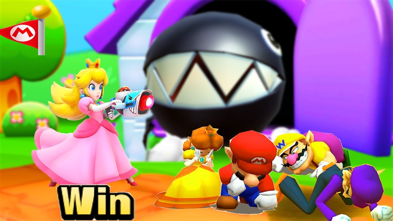 Mario Party Star Rush -  Top Minigames - Daisy vs Waluigi vs Wario vs Peach (FBI mx1gc Request)