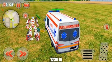 Ambulance Robot Car Transform - Emergency Robot City Rescue Simulator - Android Gameplay