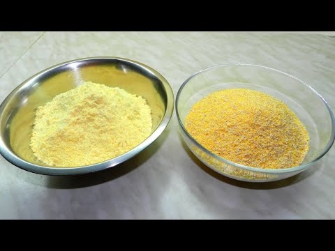 Кукурузная крупа и кукурузная мука.