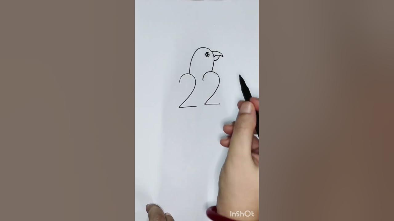 how to draw Bird using number 22 drawing easydrawing easy easytrick sketch birddrawing 