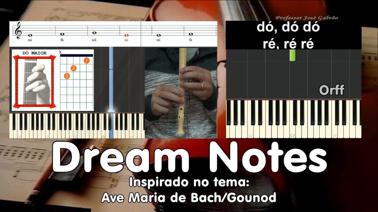Dream Notes - José Galvão - Exercício para Flauta Guitarra Piano - Semibreves - Educação Musical