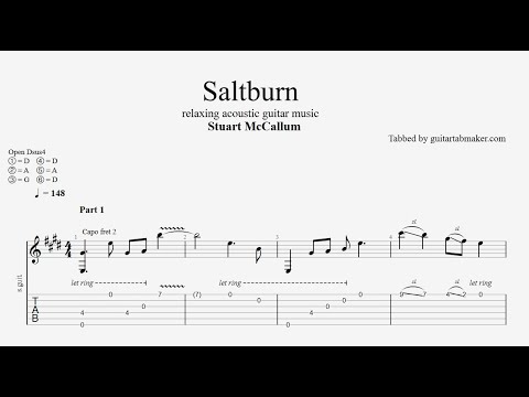 Stuart McCallum - Saltburn TAB - relaxing acoustic guitar tabs (PDF + Guitar Pro)