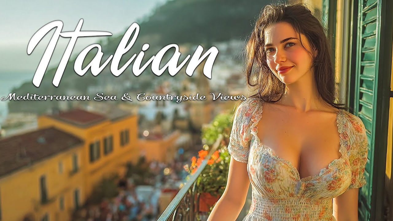 🎶 Italian Vibes & Mediterranean Music 🎶 2+ Hours Serene Amalfi Coastline & Lake Como Escape 4K