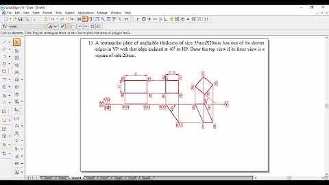 ENGINEERING GRAPHICS PROBLEMS (Reactangle) SOLVED MANUALLY AND USING SOLID EDGE V19 SOFTWARE