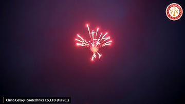 China Galaxy Pyrotechnics 4 inch Display Shell Red Wave Crossette BT-D4-K-15