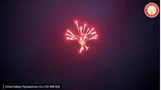 China Galaxy Pyrotechnics 4 inch Display Shell Red Wave Crossette BT-D4-K-15