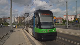 Poland, Szczecin, tram 3 ride from Kołłątaja to Sowińskiego +walk to Szczecin Główny railway station