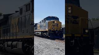 CSX CM44AH #7598 Leads CSX M363 Through Voorheesville With A SD40-3 Trailing And Lots Of Blue Trash