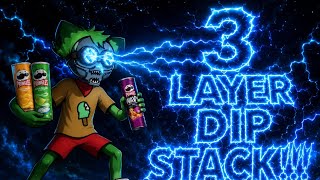 CHEDDAR + BBQ WAVY + SOUR CREAM & ONION = A 3 LAYER DIP STACK!!!