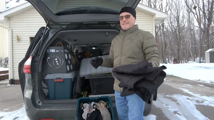 92. Unloading my minivan from a mid December out o...