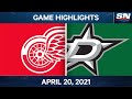 NHL Game Highlights | Red Wings vs. Stars – Apr. 20, 2021