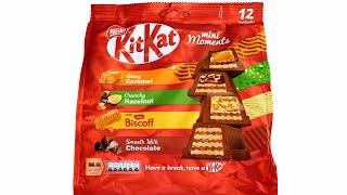 KitKat Mini Moments ASMR 🍫 All Flavours Unwrapping (Caramel, Hazelnut, Biscoff, Chocolate) 🤤🔥