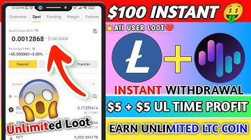 🎉Earn Unlimited LTC Coin🤑$5~$10 Daily Earning😱Instant Payment💸New Crypto Loot😍Bupass 350₹ Free Loot