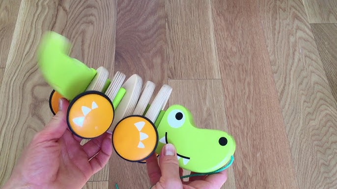 Walk-A-Long Croc In Wood Made By Hape, E0348 Walk-A-Long Croc In Wood Made By Hape, E0348