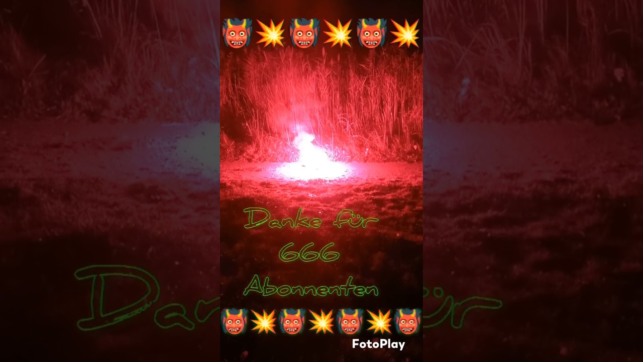 666 Abonnenten!👹 Rote Bengalleuchte Jorge + Scream 60 Devil Edition Pyrotecnica Alberto 
