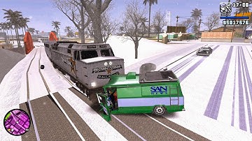 GTA SA Realistic Vehicle Deformation - Winter Crash Testing #4