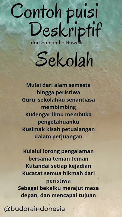 contoh puisi deskriptif sekolah