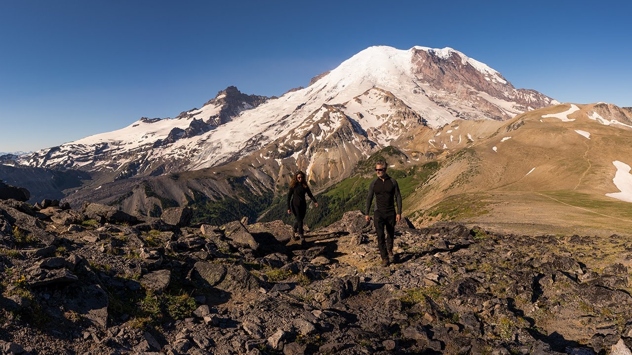 THE BURROUGHS MOUNTAINS FROM SUNRISE AT MOUNT RAINIER NATIONAL PARK, WASHINGTON USA