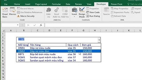 Tạo data Validation nhiều cột trong excel