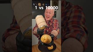 POTATO vs HAMMER Spud-Smashing Science Sesh!🔨 #shorts #potato #crispy #crunchy