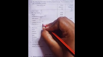 T.S.Reddy & A.Murthy financial accounting Chapter  trial balance 12th sum explain tamil