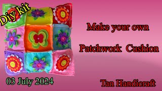 Tutorial ke 1619 - Diy Kit Make your own Patchwork Cushion felt Craft