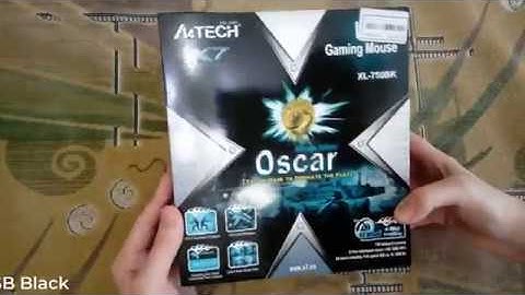 Распаковка Мышь A4Tech XL-750BK-B USB Black из Rozetka