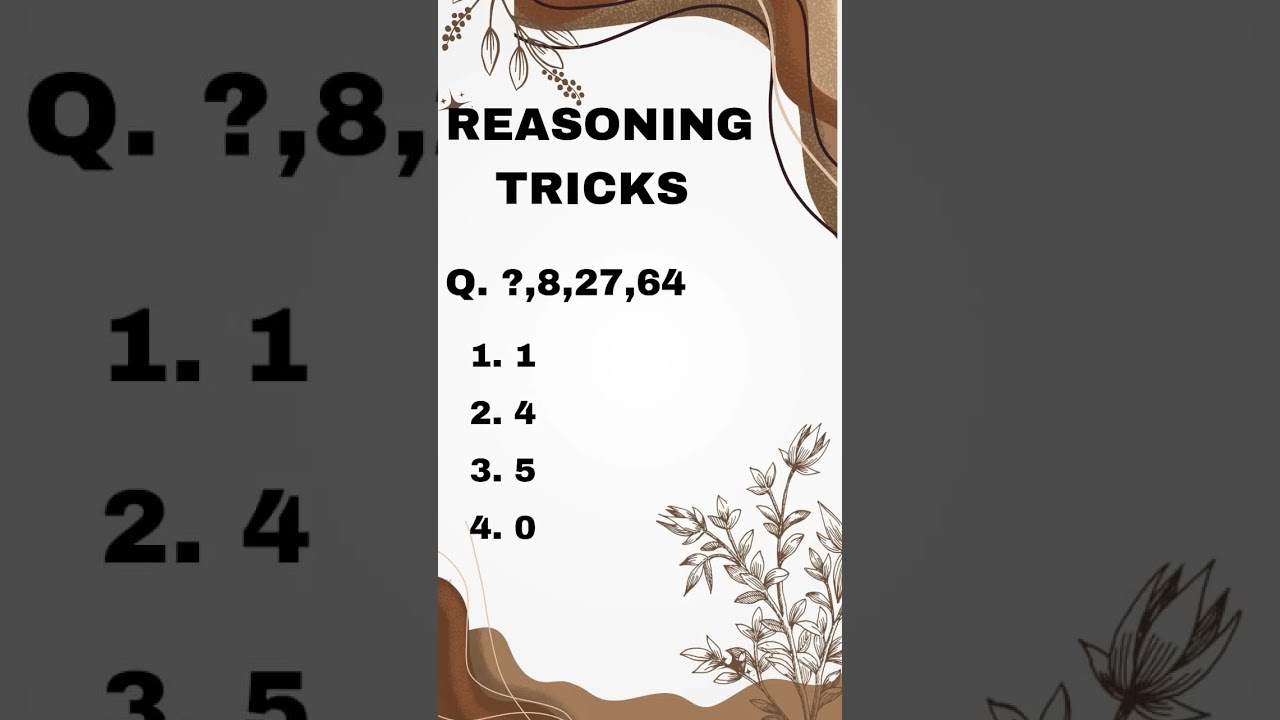 Reasoning tricks/tait buddhimatta /reasoning questions 
