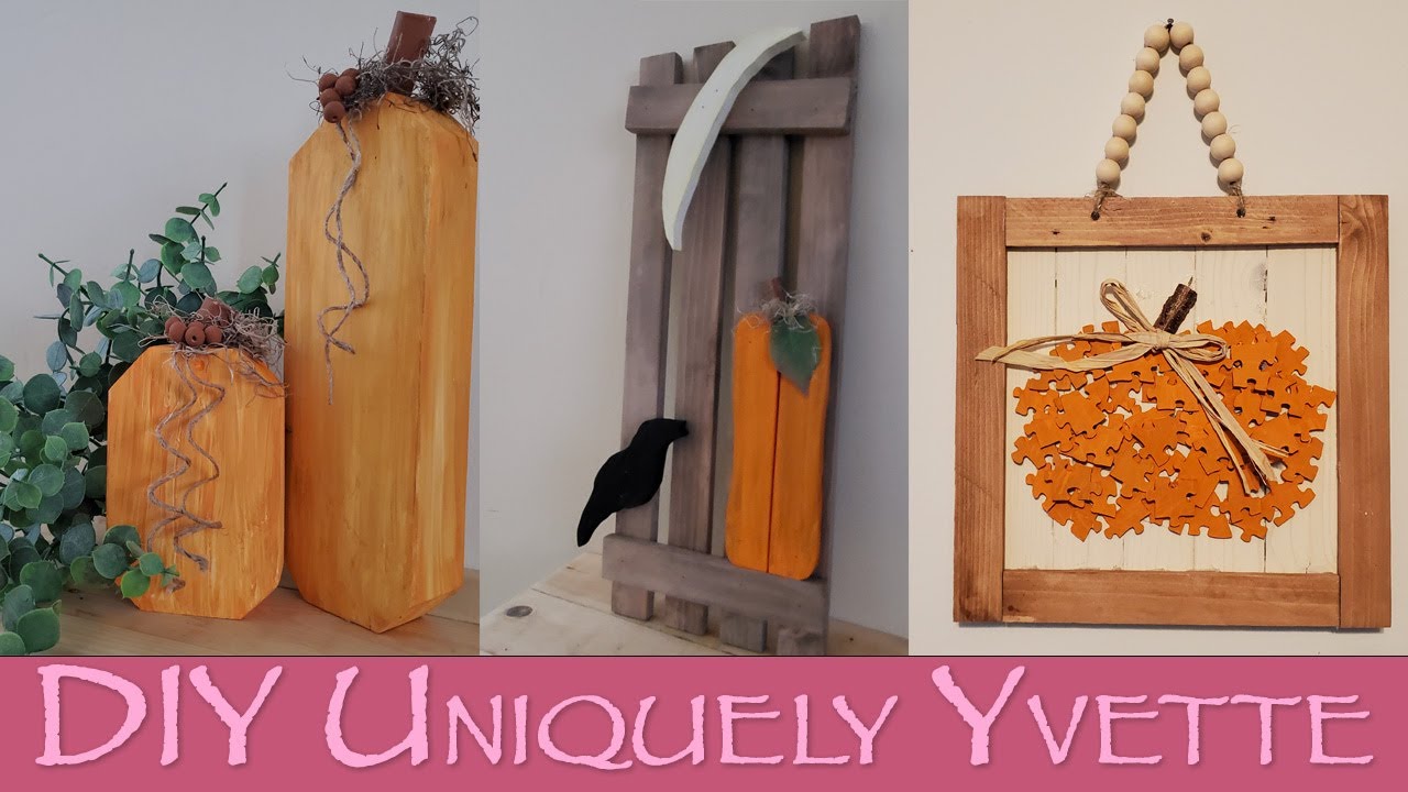 Crafts: 3 Rustic Pumpkin Crafts | Woodworking | Fall / Autumn - YouTube