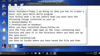 Basic Hello World Program in Core Java Profile