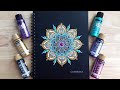 Guest painter shares a PRO TIP and creates a beautiful dot mandala on a notebook in timelapse.