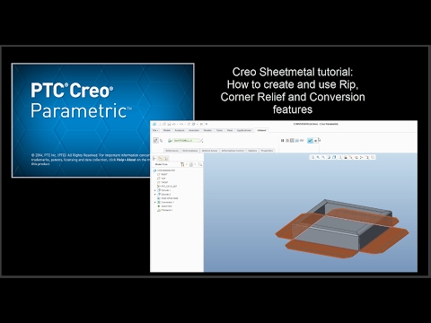 Creo Sheetmetal Tutorial Rip Corner Relief And Conversion Features Youtube