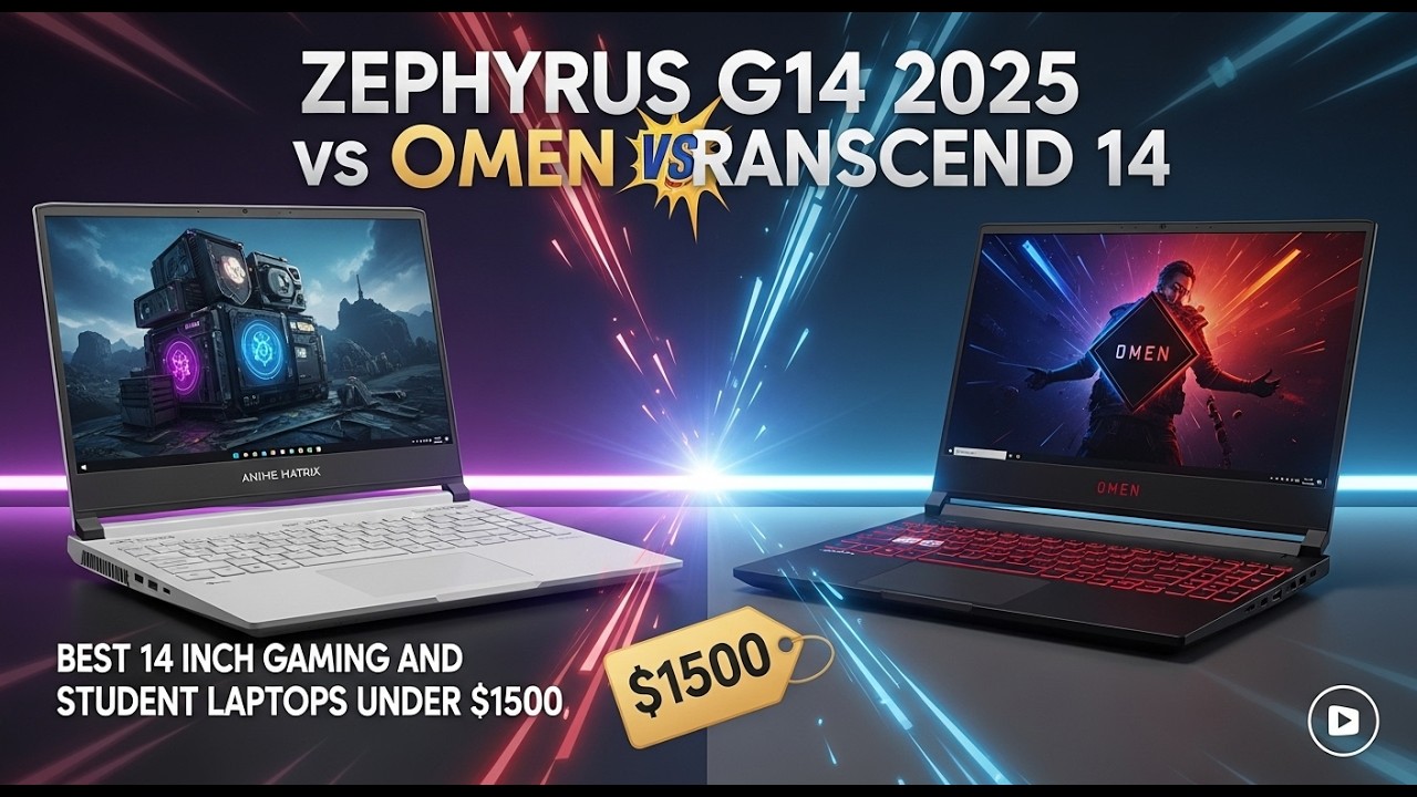Zephyrus G14 2025 против Omen Transend 14 | Игровые ноутбуки для студентов и любителей активного ...