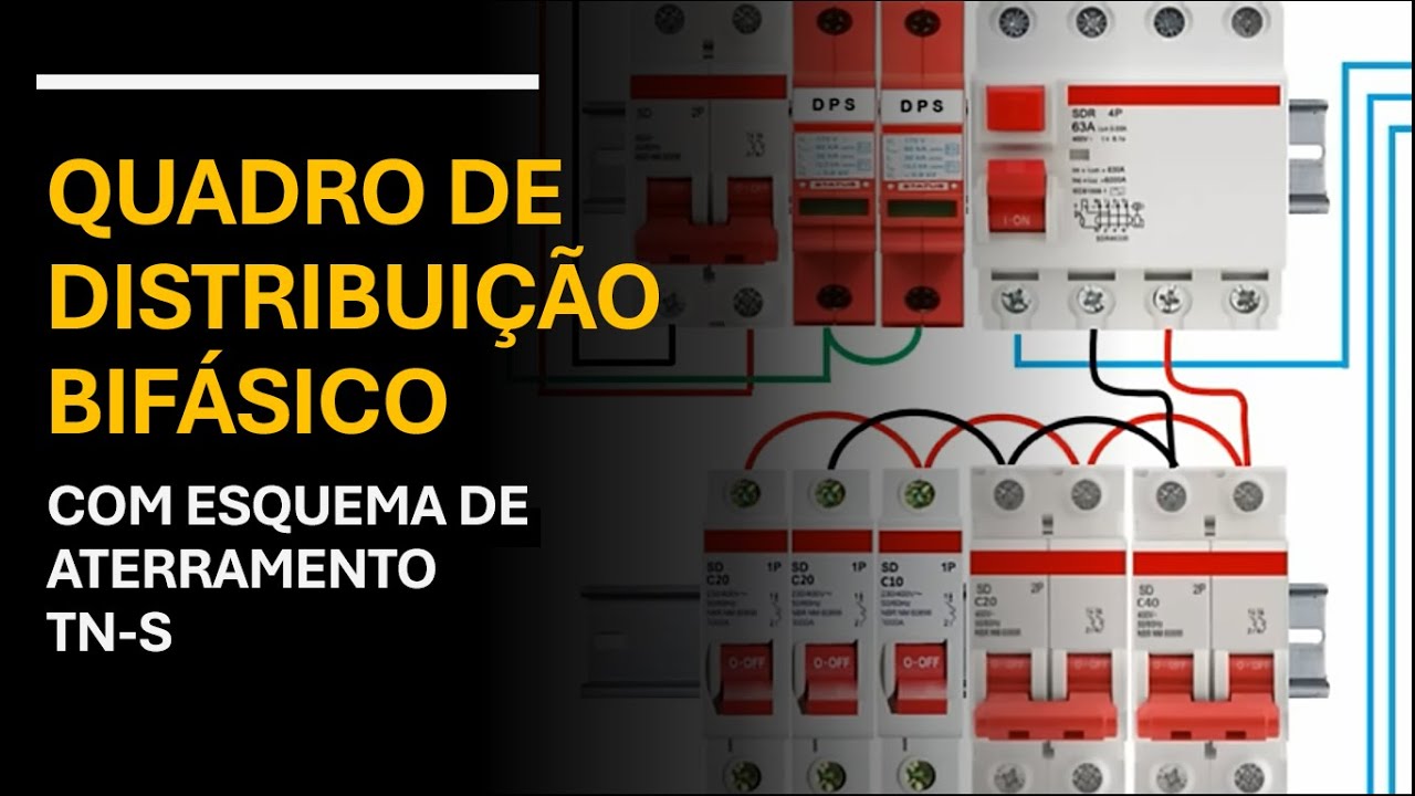QUADRO de distribuição BIFÁSICO - Aterramento TN-S.