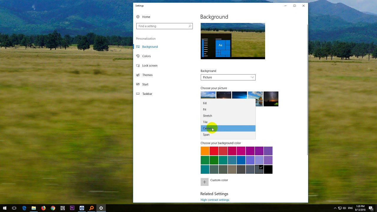 Wallpaper Fit Correction Windows 10 Center Fill Fit Stretch Tile Span Youtube