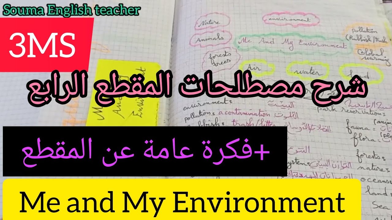 السنة الثالثة متوسط شرح أهم مصطلحات المقطع الرابع لغة إنجليزية وفكرة عامة حول المقطع