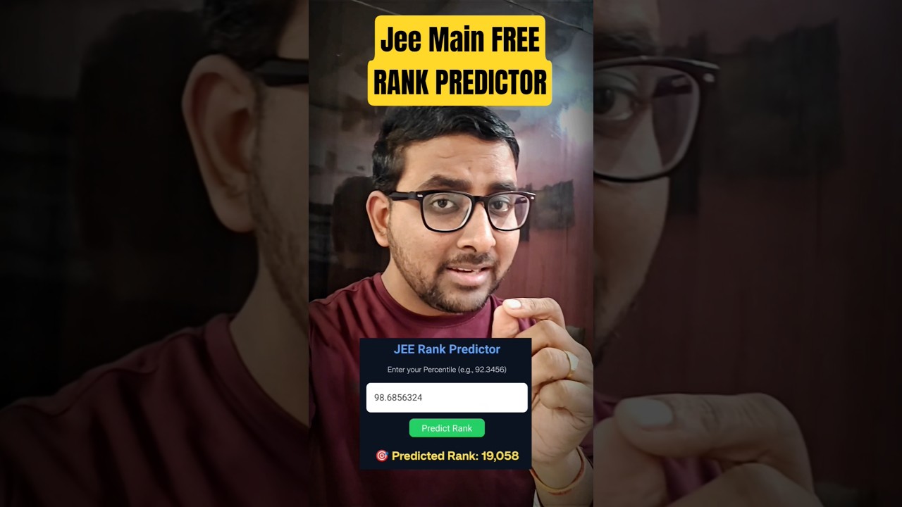 Jee Main 2026 Free Rank Predictor Tool | Jee Main Marks vs Percentile vs Rank | Jee Result 