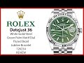 ▶ Rolex Datejust 36 White Gold/Steel Palm Motif Dial Gold Bezel Jubilee Bracelet 126234 - REVIEW