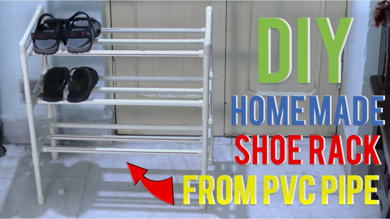 DIY pvc pipe shoe organizer