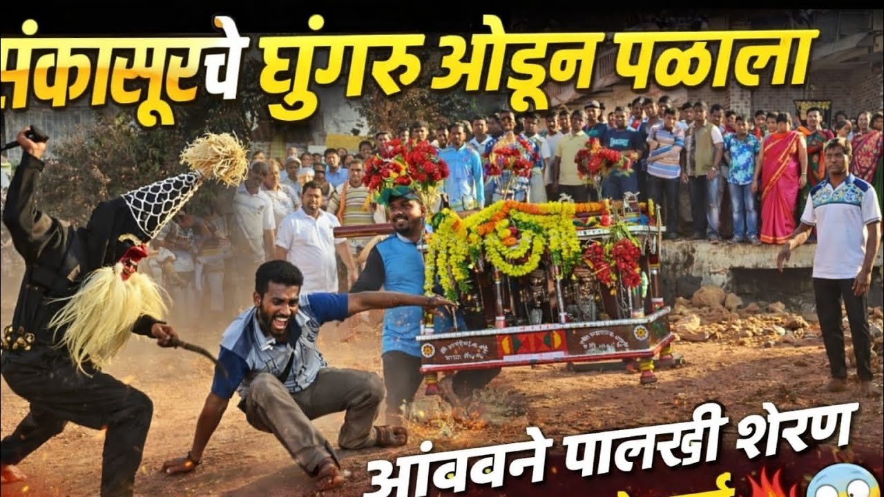 संकासूरचे घुंगरु ओढून पळाला😱🔥आंबवने पालखी शेरण बघण्यासाठी प्रचंड गर्दी 🔥😱#kokan #palkhisohala 