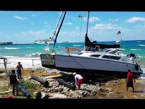 wrecked catamaran for sale